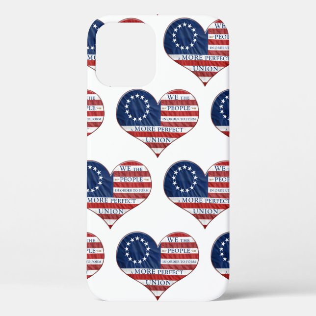 Coques Case-Mate iPhone Nous Le Peuple Le Coeur Du Drapeau Américain (Verso)