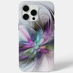 Coque iPhone 15 Pro Max Nouvelle vie, Colorful Abstrait Fractal Art Imagin