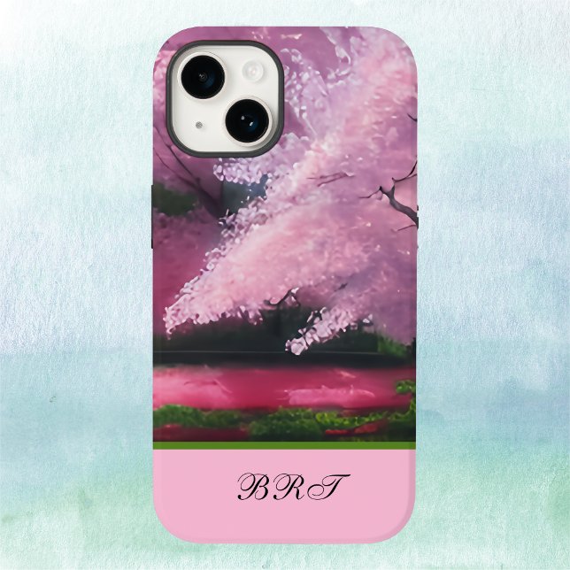 Coques Case-Mate iPhone Nuage rose de fleurs de cerisiers Sakura avec init (Créateur téléchargé)