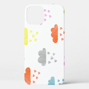 Case-Mate iPhone Case Nuages de rêve : pluie cardiaque aquarelle