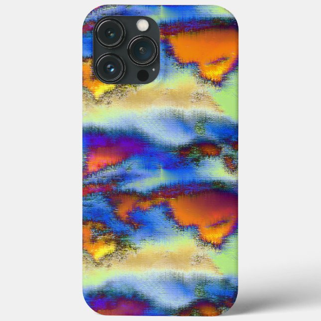 Coques Case-Mate iPhone Nuages usés sur orange, texture percée ou offset (Verso)