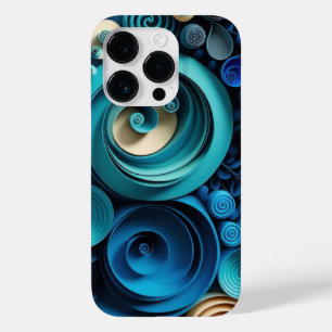 Coque Pour iPhone 14 Pro Nuances de bleu 3D