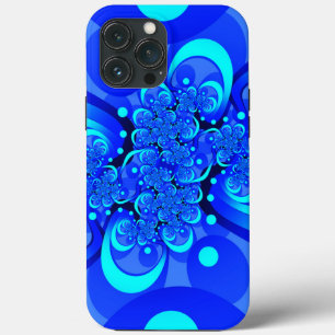 Case-Mate iPhone Case Nuances de bleu moderne art fractal Abstrait