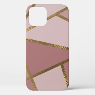 Case-Mate iPhone Case Nuances de rose mauve et bronze doré géométrique g