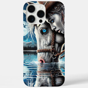 Coques iPhone 16 Pro Max Nuit calme de cowgirl sous la pleine lune