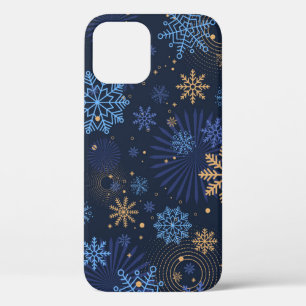 Case-Mate iPhone Case Nuit d'hiver : Blue Snowflake Motif.