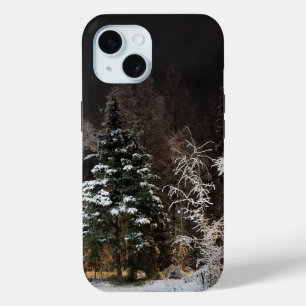Coque Pour iPhone 15 Nuit d'hiver enneigée paisible