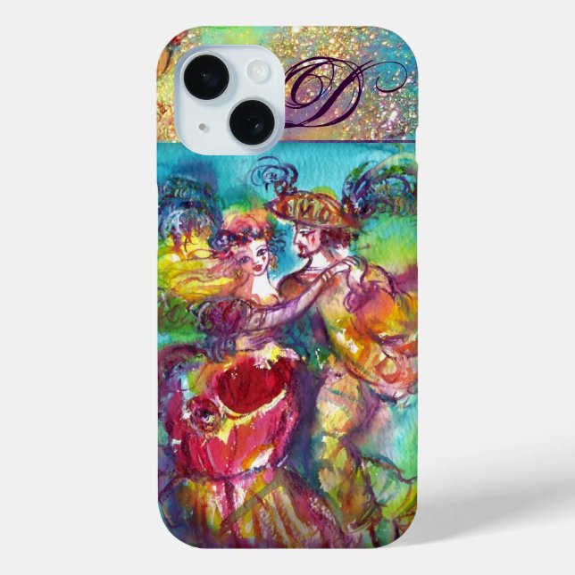 COQUES Case-Mate iPhone NUIT MASQUÉRADE / MONOGRAMME DE DANSE CARNAVALE (Verso)