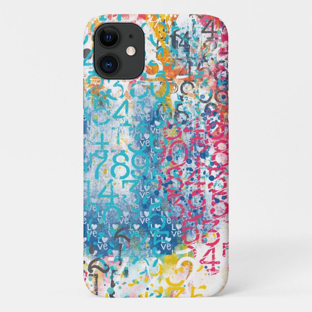 Coques Case-Mate iPhone Numbers Hearts Love Graffiti Collage (Dos)