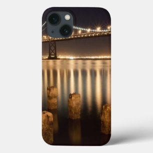 Etui iPhone 13 Oakland Bay Bridge night reflections.
