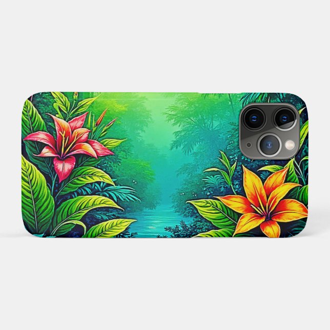 Coques Case-Mate iPhone Oasis de la jungle tropicale luxuriante (Dos (Horizontal))