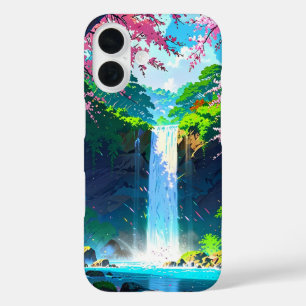 Coques iPhone 16 Oasis des chutes d'eau du printemps