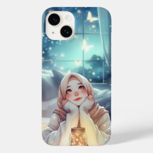 Coque Pour iPhone 14 "Oasis Élégante" - Aquarelle Whimsical Femme Hijab