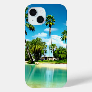 Coque Pour iPhone 15 Oasis tropicale 3