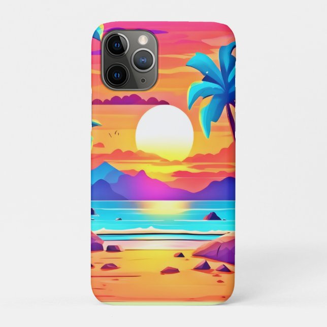Coques Case-Mate iPhone Oasis tropicale du coucher de soleil (Dos)