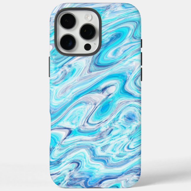 Coques Case-Mate iPhone Océan Bleu coloré Abstrait Marbre Texture (Verso)