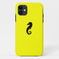 Ocean Glow_Hippocampe noir sur jaune