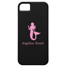 Océan Glow_Pink-on-Black Mermaid_personalized