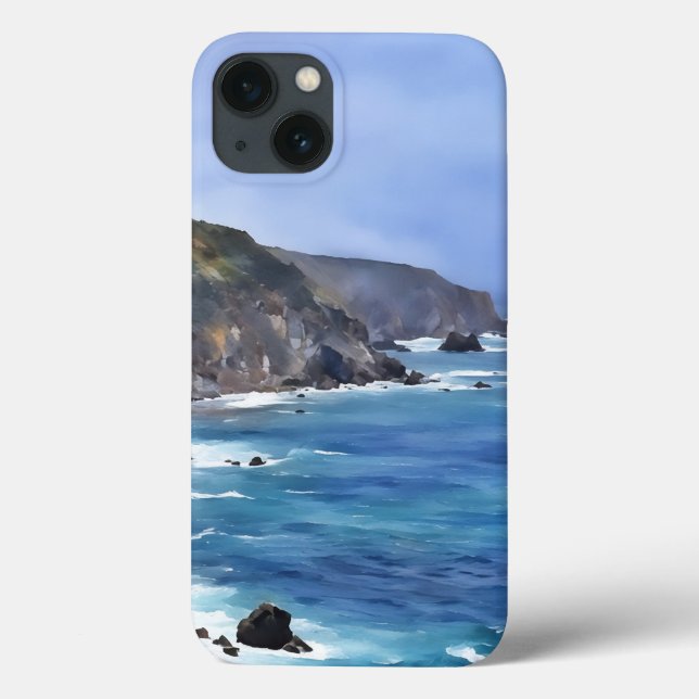 Coques Case-Mate iPhone Ocean Mountains Beach Art Téléphone Case (Verso)
