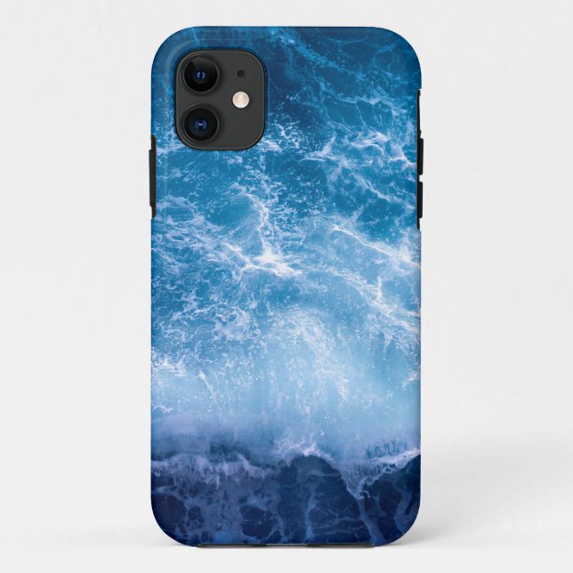 Coques Case-Mate iPhone Océan - Vagues bleu foncé (Dos)