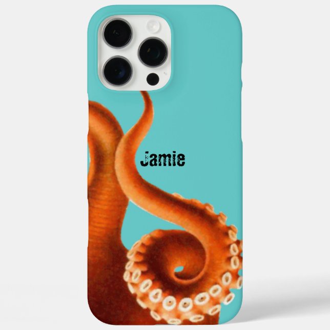 Coques Case-Mate iPhone Octopus orange d'Aqua coloré gras (Verso)