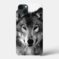 Oeil de loup noir et blanc