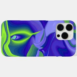 Coques iPhone 16 Pro Max Oeil mal, 3D Abstrait en vert bleu violet