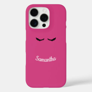 Coques iPhone 16 Pro Oeil rose Noir Les cils Glam Anniversaire