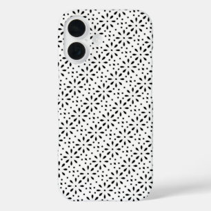Coques iPhone 16 Œillet blanc sur fond noir