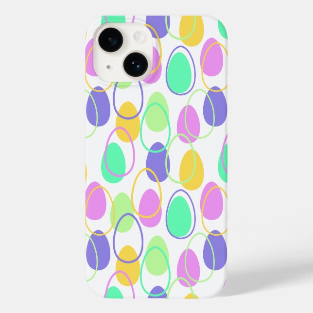 Coques Case-Mate iPhone Oeufs de Pâques et contours (Verso)