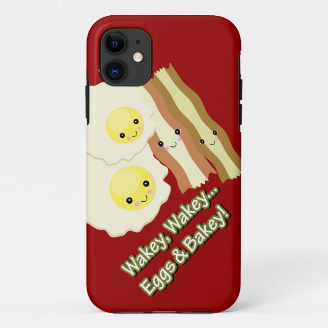 Coques Case-Mate iPhone oeufs wakey wakey et oeufs de bacon bakey kawaii (Dos)