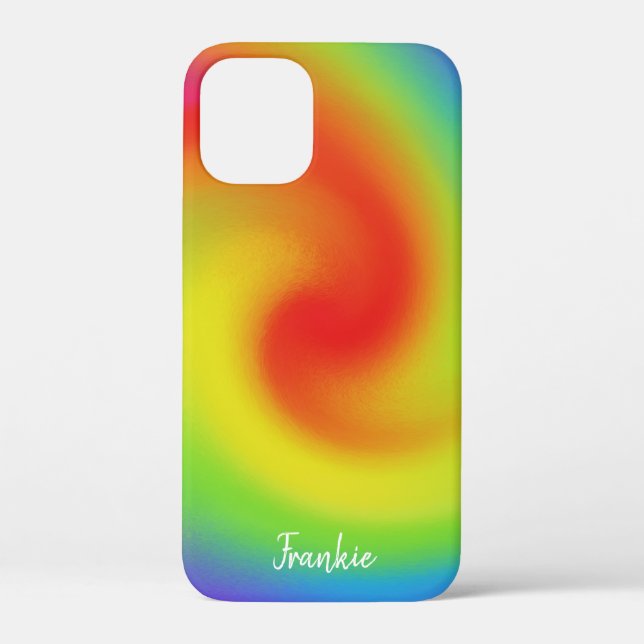 Coques Case-Mate iPhone Oeuvre Abstraite de vague arc-en-ciel personnalisé (Verso)