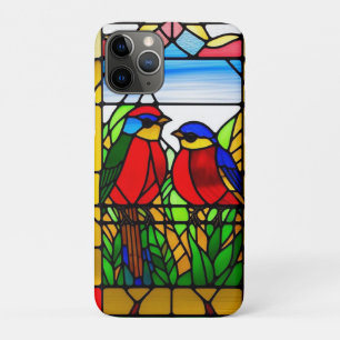 Case-Mate iPhone Case Oeuvre colorée en verre verni avec des oiseaux