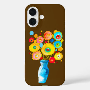 Coques iPhone 16 OEuvre d'aquarelle de fleurs funky