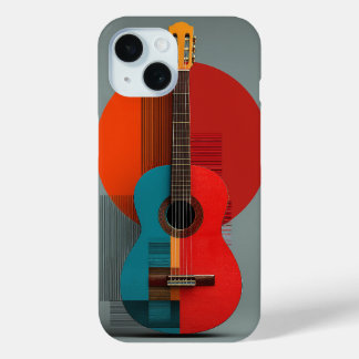 Coque Pour iPhone 15 Œuvre d'art géométrique abstraite
