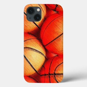 iPhone 13 Coque Oeuvre de basket-ball