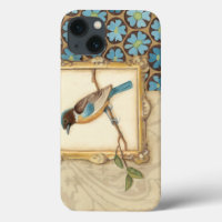 Oiseau Brown et bleu sur une branche