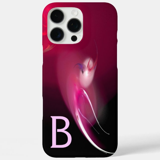 COQUES Case-Mate iPhone OISEAU CLAIR / FUCHSIA ROSE NOIR MONOGRAMME ABSTRA (Verso)