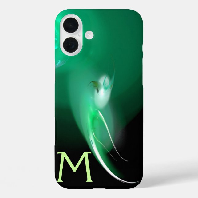 COQUES Case-Mate iPhone OISEAU CLAIR / MONOGRAMME ABSTRAIT NOIR ET VERT (Verso)