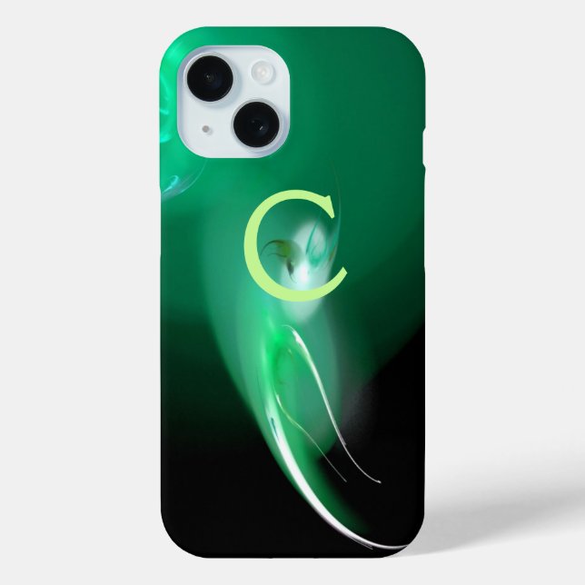 COQUES Case-Mate iPhone OISEAU CLAIR / MONOGRAMME ABSTRAIT NOIR ET VERT (Verso)