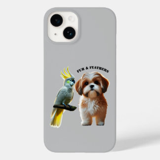 Coque Pour iPhone 14 Oiseau de chien de Chih Tzu et de Cockatoo Oiseau 