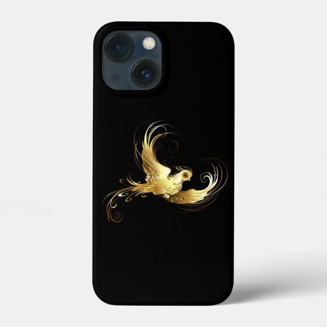 Coques Case-Mate iPhone Oiseau d'or sur Arrière - plan noir (Verso)