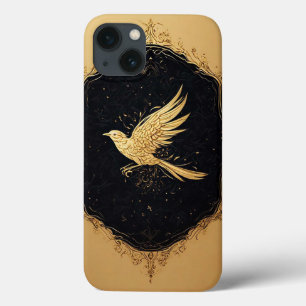 Case-Mate iPhone Case Oiseau doré élégant dans un cadre ancien orné