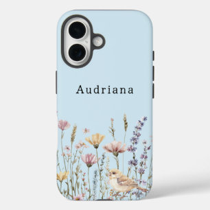 Coques iPhone 16 Oiseau en fleurs