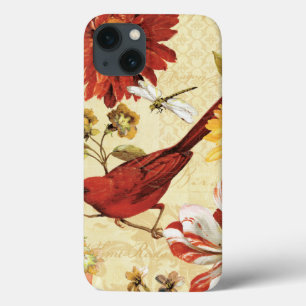 Etui iPhone Case-Mate Oiseau rouge dans un jardin fleuri