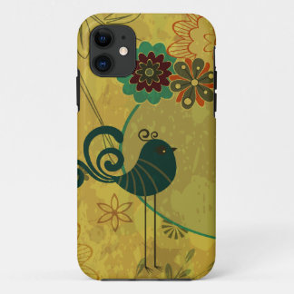 Coque Case-Mate Pour iPhone oiseau sarcelle fantaisie et vecteur floral modern