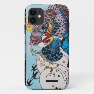 COQUE iPhone 11 OISEAUX DE PRINTEMPS / MONOGRAMME DE CONCEPTEUR DE
