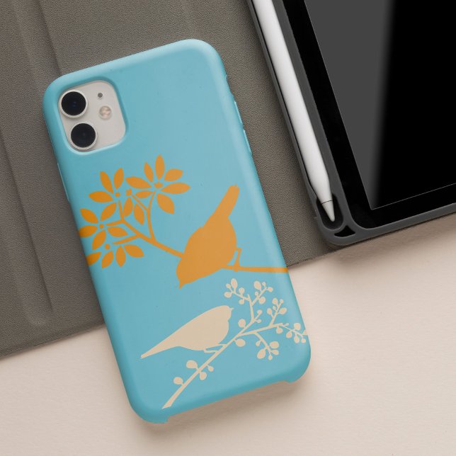 Coques Case-Mate iPhone Oiseaux d'Orange et d'Aqua et baies (Créateur téléchargé)