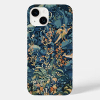 OISEAUX, FLEURS ET FEUILLES DE CABBAGE, Bleu