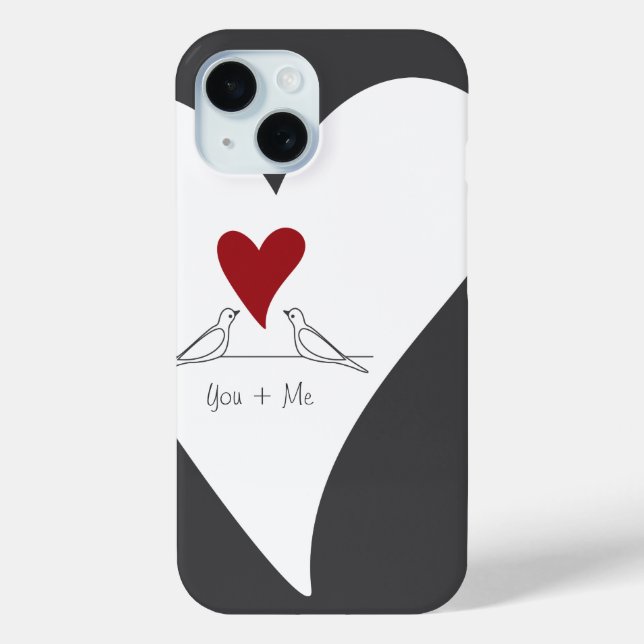 Coques Case-Mate iPhone Oiseaux modernes simples personnalisés en amour Co (Verso)